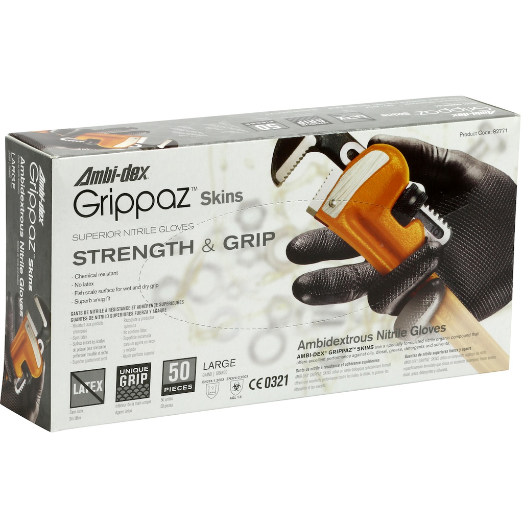 Grippaz 6 mil Extended Use Disposable Nitrile Glove